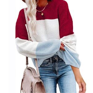 Color Block Striped Knit Sweater Size small new with out tags